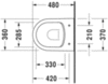Duravit ME by Starck 2530090000 Чаша унитаза подвесного безободковая