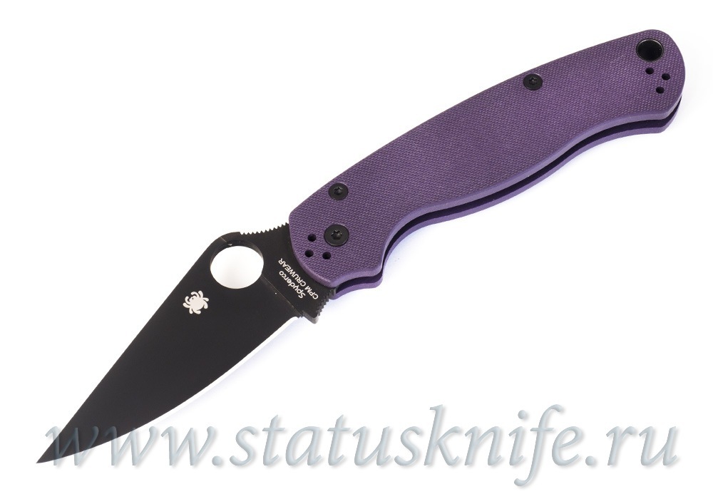 Нож Spyderco C81GPPRBK2 Paramilitary 2 Black Cru-Wear Purple G-10