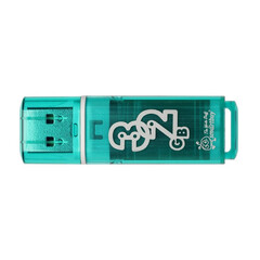 Флеш-память Smartbuy Glossy, 32Gb, USB 2.0, зел, SB32GBGS-G