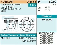 Поршень двигателя TEIKIN 44686AG STD (4шт/упак)