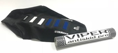 Чехол сиденья Yamaha YZ 125 250 02-17 Бело-Синие вставки