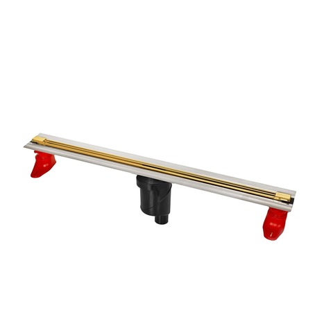 Berges Super Slim 092054 Желоб водосток 800, золото глянец, S-сифон D50/105 H50 вертикальный