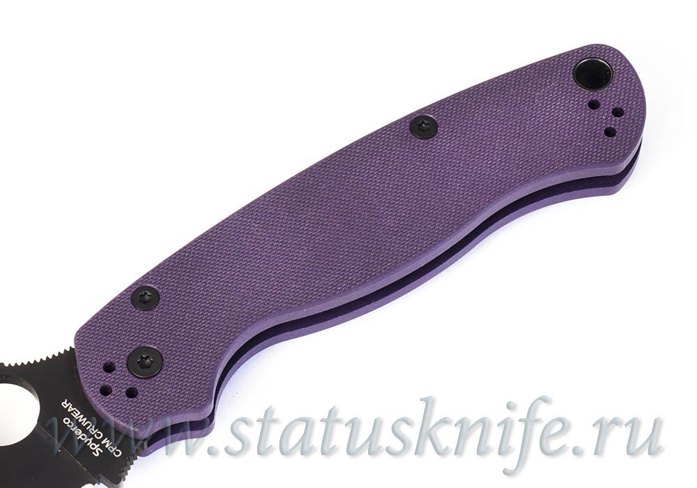 Нож Spyderco C81GPPRBK2 Paramilitary 2 Black Cru-Wear Purple G-10