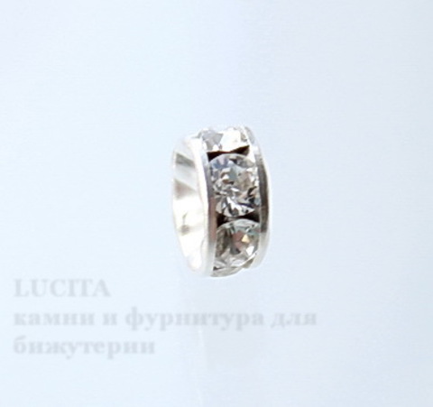 77506 Бусина - рондель Сваровски Crystal (цвет - серебро) 6х3 мм ()