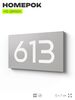 Номер на дверь 613, табличка на дверь для офиса, квартиры, кабинета, аудитории, склада, серая 120х70 мм, Айдентика Технолоджи