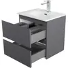 BelBagno KRAFT 39-500/390-2C-SO-GSO База под раковину подвесная с фрезерованными ручк. по всей дл. фасада с 2 выкатн. ящ.,Темно-Серый Мат.,500x395x500