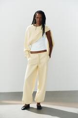 ZARA БАЗОВЫЕ БРЮКИ ПРЯМОГО КРОЯ, ЖЕЛТЫЙ
