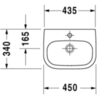 Duravit D-Code 7074500002 Раковина для рук медицинский Med без перелива, с 1 отв. под смес., 450x340мм, цвет: Белый