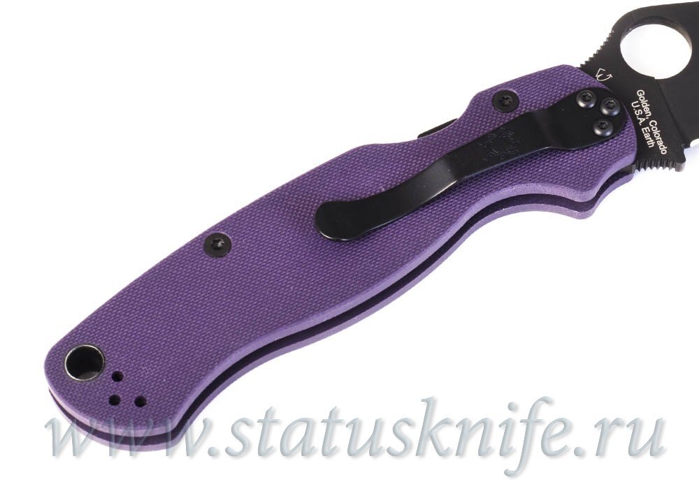 Нож Spyderco C81GPPRBK2 Paramilitary 2 Black Cru-Wear Purple G-10