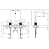 Gessi 316 54311#707 Смеситель для раковины на 3 отверстия, без донного клапана, излив 156мм, h=269мм, цвет: brushed black metal pvd