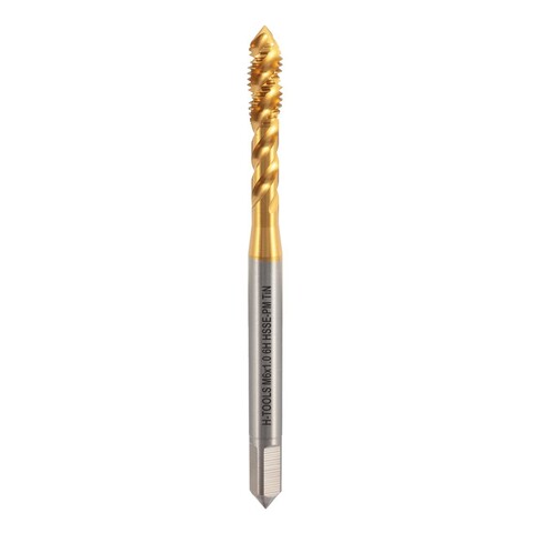 Метчик М 6,0х1,0 (Машинный, винт.) DIN371 HSSEPM-TiN 6h C/2-3P R45 80мм a=4,9 H-Tools 30134THT