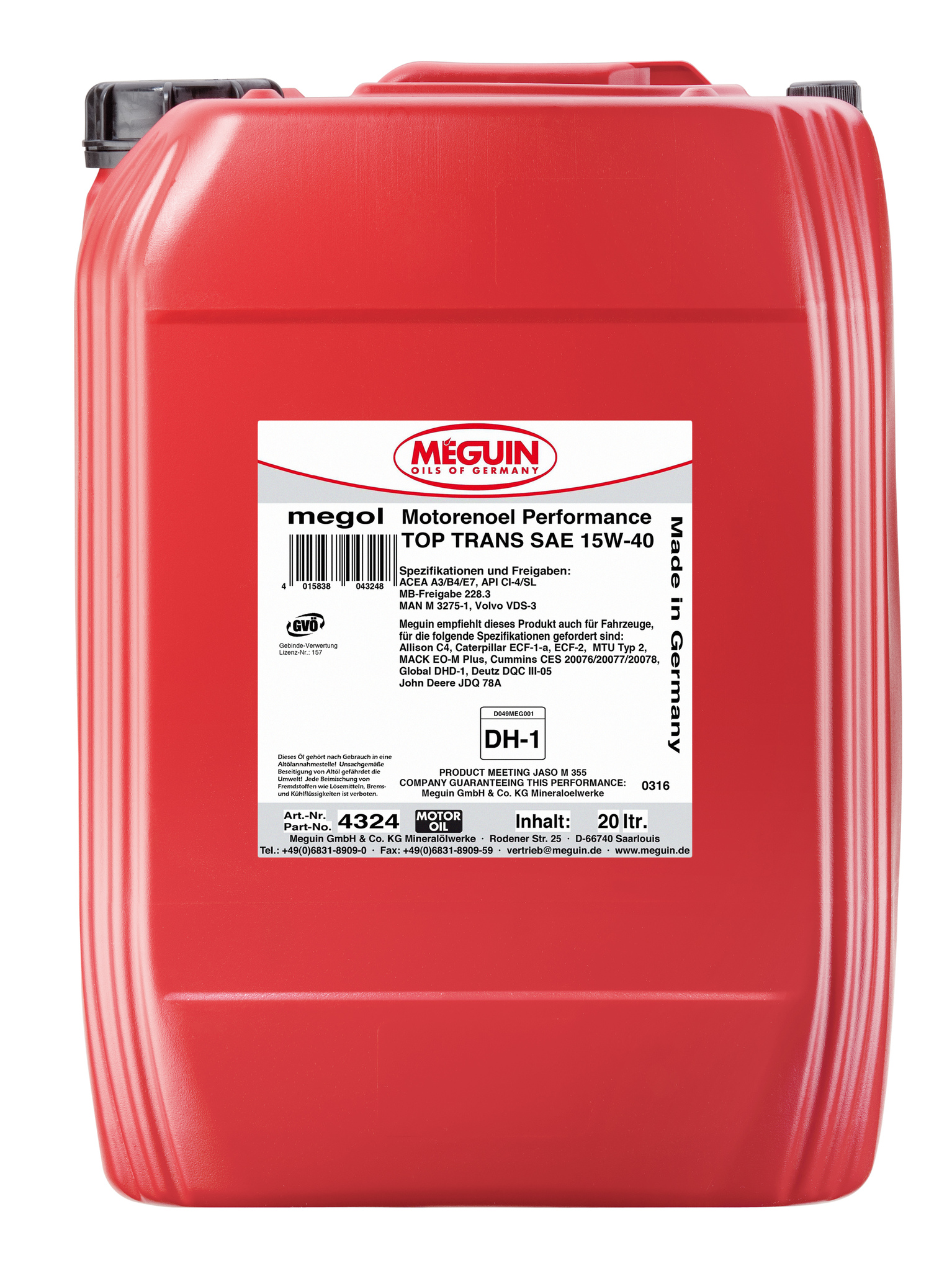 Meguin Motorenoel  Performance Top Trans SAE 15W40 Минеральное моторное масло