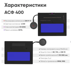 Маска сварщика хамелеон START BLACK MASK АСФ 400