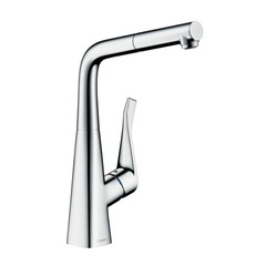 Hansgrohe Metris M71 14821000 Смеситель для кухни с выдвижным изливом и лейкой фото
