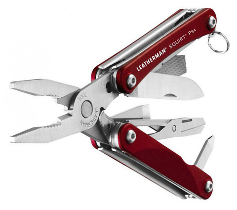 Мультитул Leatherman Squirt PS4 55 mm, 9 функций, красный (831227)
