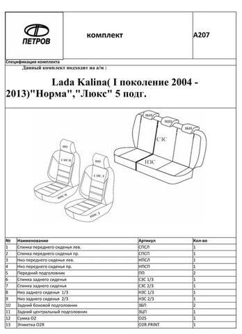 Чехлы на сиденья Ладу Калину 1 / Лада Калина (2004-2013) - жаккард, серый - фото 5