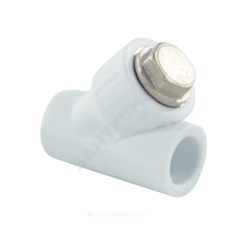 Фильтр PP-R сетчатый белый Дн 40х45гр внутренняя пайка VALFEX 10141040