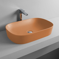 ArtCeram Ghost GHL002 13 00 ARANCIO CAMMEO*0 АКЦИЯ Раковина накладная, 65x42, цвет: оранжевый фото