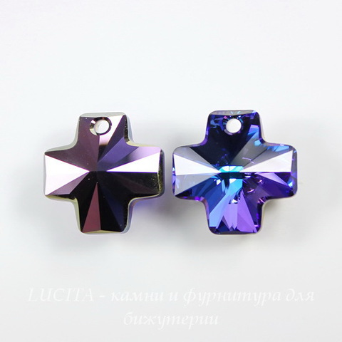 6866 Подвеска Сваровски Крестик Crystal Heliotrope (20 мм)