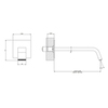 Gessi Rettangolo XL 26208#299 Настенный излив с индивидуальной длиной (70-300мм), для монтажа с удаленным управлением 26105/26209 (не входит в комплект)