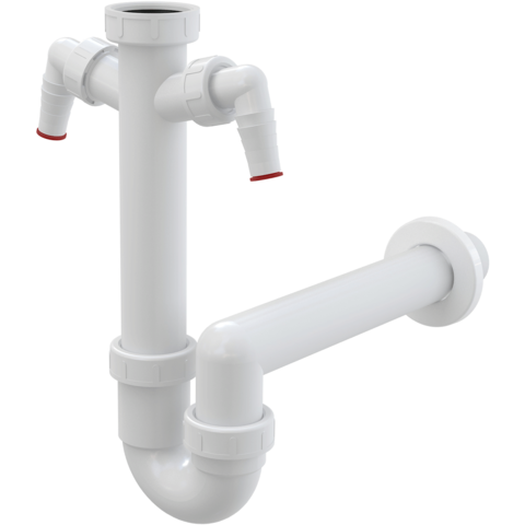 Alcaplast A82-DN40 Сифон трубчатый с накидной гайкой 6/4" и двумя подводками