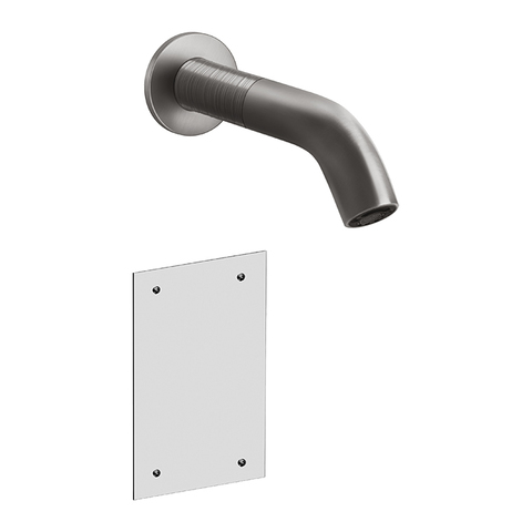 Gessi 316 Trame 54315#239 Смеситель для раковины настенный, электронный, излив 200 мм., внешняя часть, цвет Steel Brushed