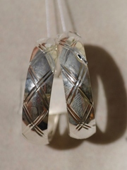 Конго 2,5 см. с узором (серьги из серебра)