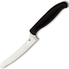 Фото Универсальный кухонный нож Spyderco Z-Cut Serrated Offset Kitchen, сталь CTS™ - BD1 Alloy, рукоять черный полипропилен