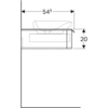 Geberit myDay 824261000+245460600 Шкафчик под раковину 1150x200x520 мм.какао с молоком+245460600 Раковина встраиваемая на столешницу 600 мм