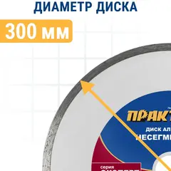 Диск алмазный несегментный ПРАКТИКА Эксперт-керамогранит 300 х 25,4 мм (034-717)