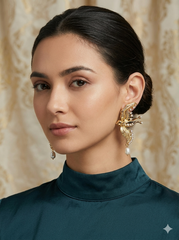 Серьги BIRDS ПТИЦЫ ЛАСТОЧКИ в стиле Schiaparelli с жемчугом