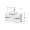 Duravit D-Neo DE496901616 Тумбочка подвесная , 644x1200x550 мм, 2 ящика, цвет: Black Oak