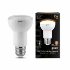 Лампа Gauss LED R63 9W E27 660lm 3000K 106002109
