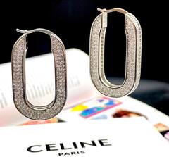 Серьги -конго овальные с микроцирконами style by CELINE