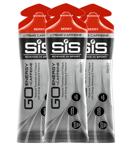 Набор углеводных гелей с кофеином SIS Go Isotonic Gel + Caffeine 60 мл ягоды