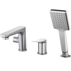 Lemark LM3745GM Встраиваемый смеситель на борт ванны на 3 отверстия, высота излива 11 см, длина 17 см, поворотный переключатель, латунь/графит фото