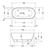 Duravit D-Neo 700486000000000 Ванна из DuraSolid 1600х750хh600 мм , отдельностоящая, с 2 наклоном для спины, со спец сливом (без перелива), без поручня, цвет белый