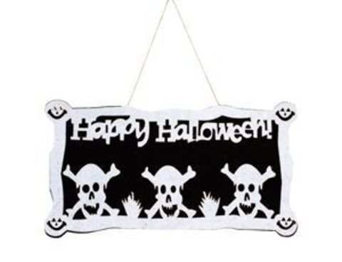 Баннер фетровый, Happy Halloween, Черепа, 46*22 см, 1 шт.