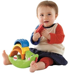 Fisher Price Пирамидка Крокодил Складывай и качай (CDC48)