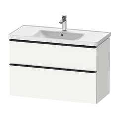 Duravit D-Neo DE435601818 Тумбочка подвесная, 984x452хh625 мм, 2 ящика, цвет: Белый матовый (для раковины 236710) фото