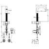 Gessi 316 Trame 54380#239 Смеситель для раковины, электронный, с кран-фильтром для регулировки температ и напора воды, высота излива 230 мм, цвет Steel Brushed