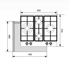 Газовая варочная поверхность LEX GVG 643C BL
