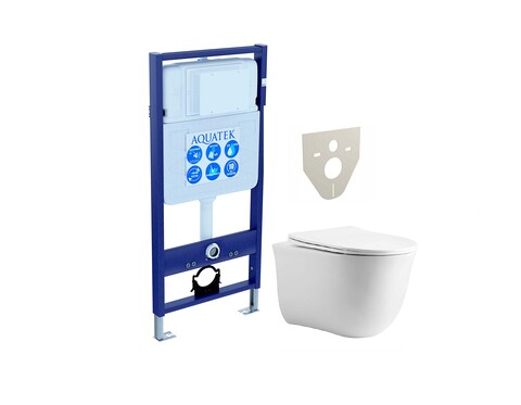 Aquatek SET Aquatek КЛАССИК cm SET Aquatek КЛАССИК cm (рама Aquatek Standard INS-0000012(без клавиши и крепежа)+унитаз КЛАССИК AQ1112-00 с тонким сиденьем soft-close