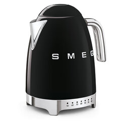 Чайник электрический Smeg KLF04BLEU, 1,7 литра, с регулировкой температуры нагрева, чёрный