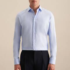 Сорочка мужская Seidensticker Shaped Fit 01.846005-13 из твила голубая, удлиненный рукав
