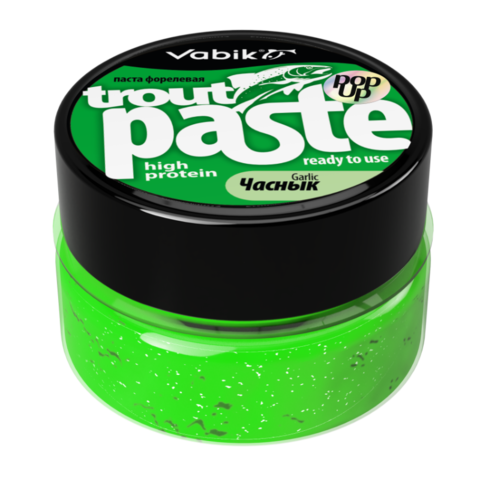 Приманка Vabik PASTE TROUT POP-UP (плавающая) ЧЕСНОК 60 мл /3шт в уп/ продажа от 3 шт.