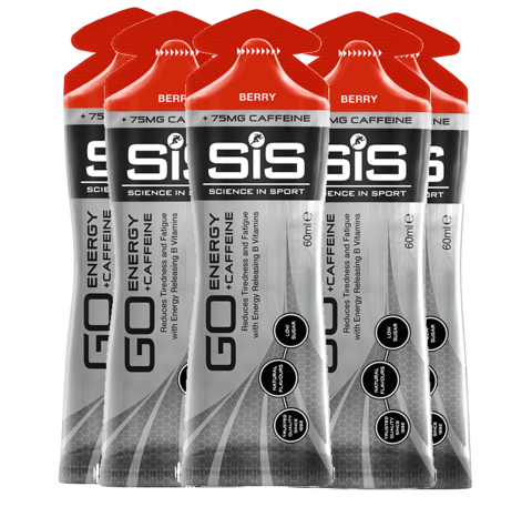 Набор углеводных гелей с кофеином SIS Go Isotonic Gel + Caffeine 60 мл ягоды