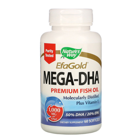 Nature's Way, EfaGold, мега-ДГК, 1000 мг, 60 мягких желатиновых капсул