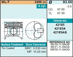 Поршень двигателя TEIKIN 42185 STD (4шт/упак)