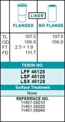 Гильза блока цилиндров TEIKIN LSF46128 (4шт/упак) не хонингованная